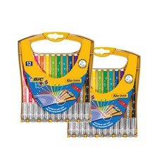 BiC KiDS 彩色簽字筆組, 12 種顏色, 2個