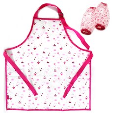 b fancy 孩童美藝防水圍裙袖套組, 粉色的