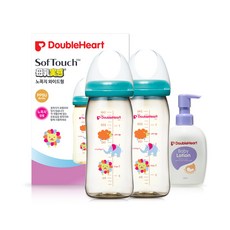 더블하트 젖병 240ml 트윈팩 + 베이비로션 250ml 세트, 노꼭지, 애니멀, 1개