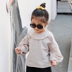 ROROCHAT 女童摩卡格紋襯衫