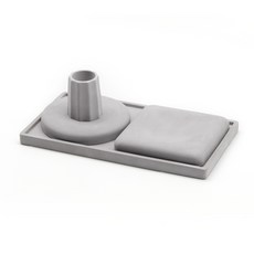 Ecoand 矽藻土牙刷架 + 圓形肥皂盤 + 方形肥皂盤 + 多用途底座套組 灰色, 1套, 白色