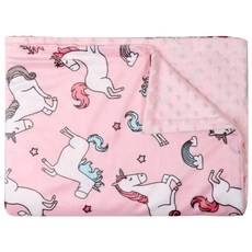 HANEE 雙層超細纖維嬰兒毯 120*75cm, 獨角獸款 粉色
