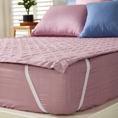 BODRE 素色絎縫兩用鬆緊帶式薄床墊, 粉紅色