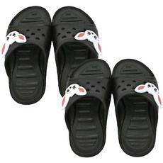 Natural Daily Sugar 兒童心形拖鞋 黑色, 2組