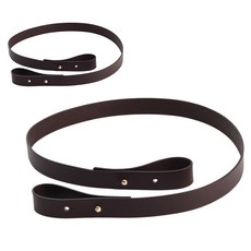 brandyarn 質感皮革肩背帶 銀色飾扣, 巧克力色, 2個