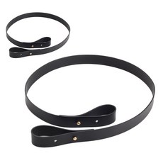 brandyarn 質感皮革肩背帶 金色飾扣, 黑色, 2個