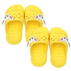 Natural Daily Sugar 兒童心形拖鞋 黃色, 2組