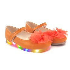 BEBEMARU 女童網紗褶皺發光鞋 1116