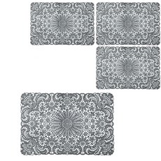 TheLiving 蕾絲餐墊 4入, 灰色, 45 x 30cm, 4個