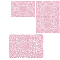 TheLiving 蕾絲餐墊 4入, 粉紅色, 45 x 30cm, 4個