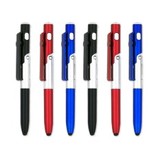 theopenhouse 4功能燈筆 0.38mm 3入組 01-0171, 原子筆筆身(黑色, 紅色, 藍色), 筆芯(黑色), 2套