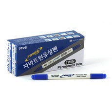JAVAPEN 雙頭油性筆, 藍色, 24個