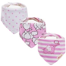 STARDOOR 棉質印花三角圍兜3件組