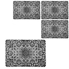 TheLiving 蕾絲餐墊 4入, 黑色, 45 x 30cm, 4個