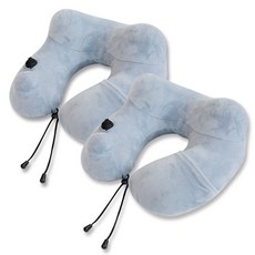 킨톤 에어펌프 여행용 목베개쿠션 2p, 그레이