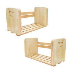 Camel 滑動式長度可調原木書架 2入, 單一顏色