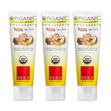 RADIUS 孩童牙膏 椰子香蕉味, 85g, 3入