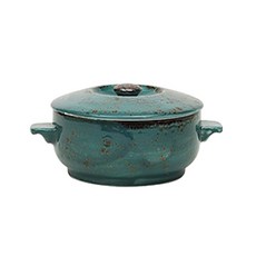 steelite 復古風雙耳陶瓷蒸碗+蓋子 藍色, 16 x 8 厘米, 1個