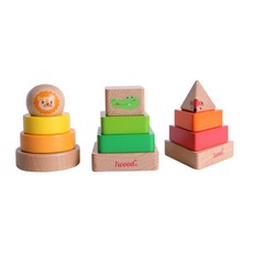 iwood 動物造型搭配木塊, 混色