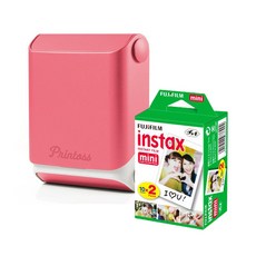 TOMY 手機便攜式照片打印機+專用照片紙 20入, 湯米·普林托斯（粉紅色）