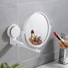 壁掛式折疊旋轉圓鏡, 白色的