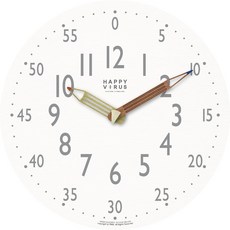 Happy Virus兒童教育用靜音壁鐘 益智指針, 優格(2242)