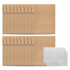 Candace Monolike 基本明信片信封 20p + 銀色貼紙 24p, 牛皮紙, 1組