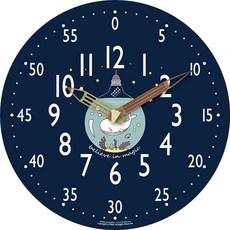 Happy Virus兒童教育用靜音壁鐘 益智指針, 鯨魚之夢(2239)