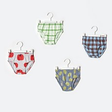 Uni FRIend 男童款格紋水果圖案三角內褲 4件組
