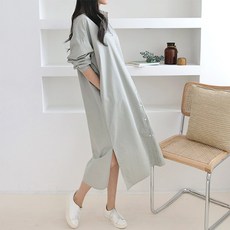 PANG PANG SHOP 長版孕婦襯衫連身裙