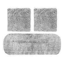 엑스핏 레인디어 극세사 겨울 차량용 방석 2p + 뒷좌석 시트 세트, 그레이, 1세트