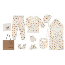 withorganic 動物印花服飾彌月禮盒
