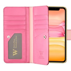 더블유케이스 골드라벨 양면지갑 핸드폰케이스 + 핸드스트랩