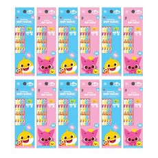 PINKFONG碰碰狐 鯊魚家族鉛筆 4支組 隨機發送 6套, 隨機發貨, 12套