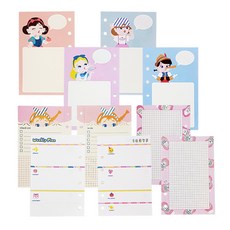 Kkukkukkakka 糖果少女 6孔活頁本設計內頁組 4款 x 50張, 1套