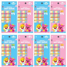pinkfong 碰碰狐 鯊魚家族B鉛筆 8枝+筆蓋 2入, 隨機發貨, 8套