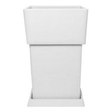 Garden in the City 現代風方形花盆, 白色的