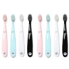 iFam 孩童牙刷組 4款, 粉色+薄荷綠+白色+黑色, 4支, 2組