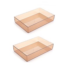 Block Mart 廚房抽屜收納整理托盤 TYPE D, 黑色, 2個