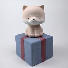 柴犬造型陶瓷香氛蠟燭, 綠茶, 50毫升, 1個