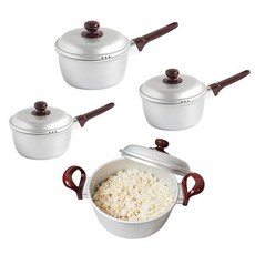 QUEEN SENSE 電磁爐適用不鏽鋼不沾鍋具 4件組, 單柄鍋16cm+單柄鍋18cm+單柄鍋20cm+雙耳鍋20cm, 混色