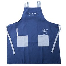 블럭마트 주방 방수 캔버스 앞치마, 블루, 1개