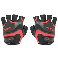 하빈저 플렉스핏 헬스 글러브 양손 세트 남성용 13817, Black + Red, 1개
