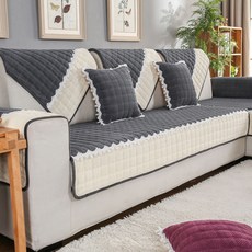 제이스홈 화이트리 극세사 쇼파패드, 진그레이