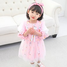 ROROCHAT 女童兔子圖案連身裙