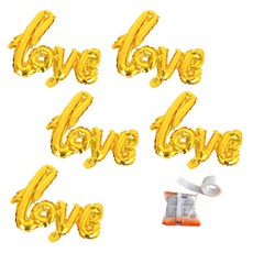 파티쇼 메세지 은박 풍선 러브 소 5p + 글루닷 세트, 골드, 1세트