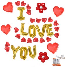 PARTYSHOW I LOVE YOU 訊息銀箔氣球 A套組, 混合顏色, 1套