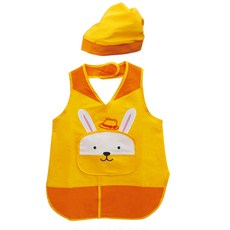 Uniart 幼兒用帥氣兔子圍裙+帽子, 橘子