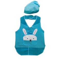 Uniart 幼兒用帥氣兔子圍裙+帽子, 藍色