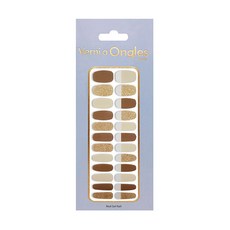 베르니아옹글스 리얼 젤네일 스티커 24p + 미니 파일 + 파일 + 알콜솜 2p 세트, V-77 딥브라운씨, 1개